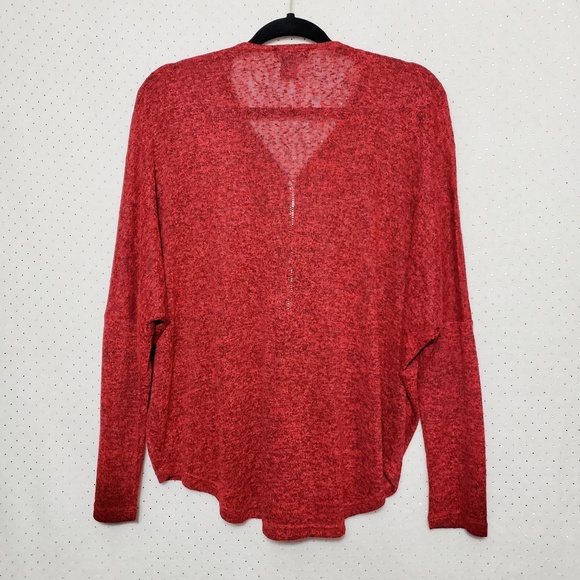 Zipper Front Dolman Sleeve Sweater * Red / Black * Loose Fit *Sz S* - Picture 2 of 7